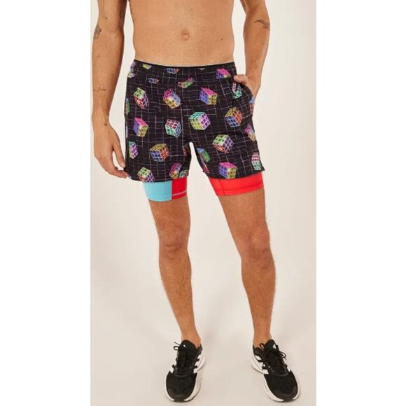 New Chubbies Size XXL The Solve Its 5.5" Ultimate Training Shorts Black Cubes - Picture 1 of 10